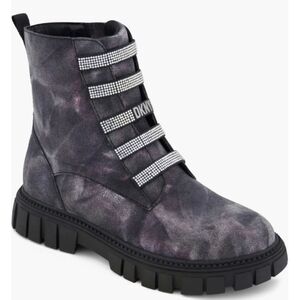 DKNY Kids' Carrie Shine Combat Boots Sz 1.5